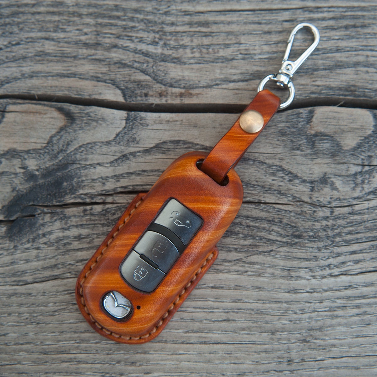 Mazda 3 Brown Leather Key Ring Mazda 3 Brown Leather Key Ring