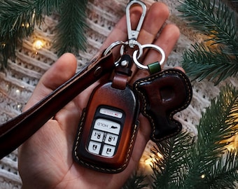 Leather Key Fob Cover For Crv Civic Accord Pilot CRV HRV CRZ Odyssey Ridgeline Crosstour Christmas Gift New Year Gift