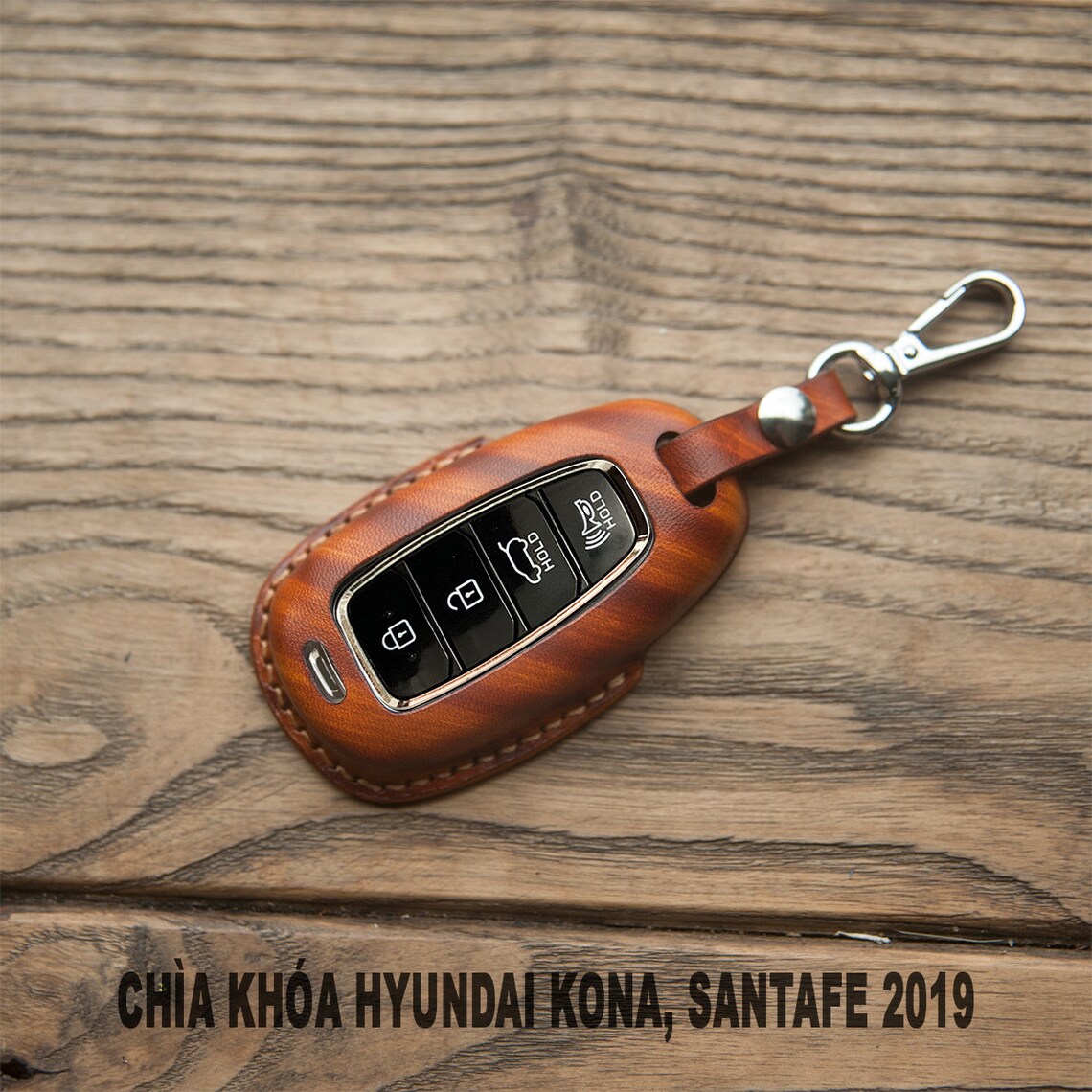 Hyundai KONA Key Fob Case Light Brown Leather Key Fob Cover Etsy