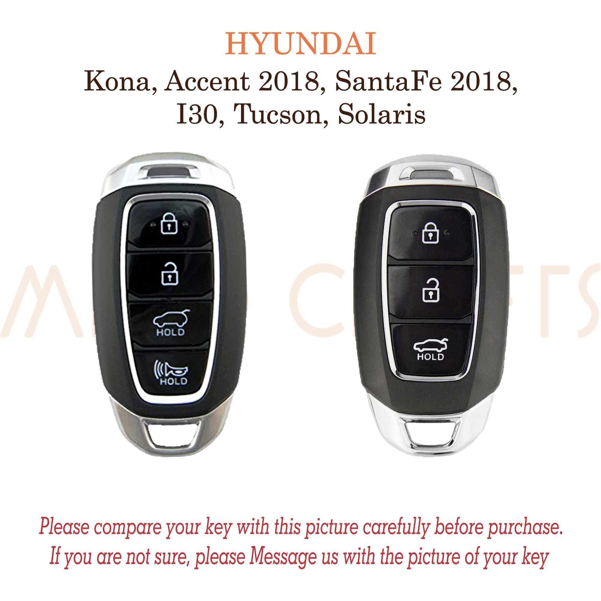 Hyundai KONA Key Fob Case Light Brown Leather Key Fob Cover Etsy