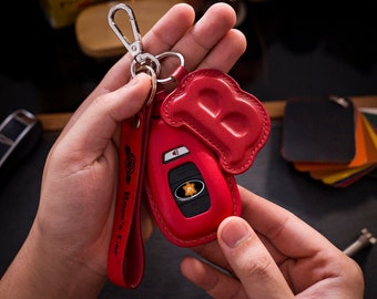 Handcrafted Leather Car Accessories Leather Key Fob Cover For Subie Forester Legacy Levorg Impreza Outback Crosstrek Ascent Sti Wrx xv Brz