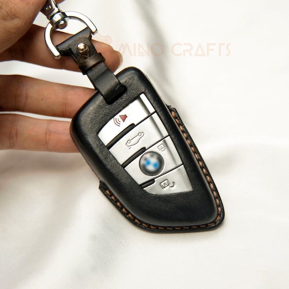 Car Keychain Key Case Bag Key Fob Cover Keyring Cow Leather For BMW X1 X5 X3 X6 