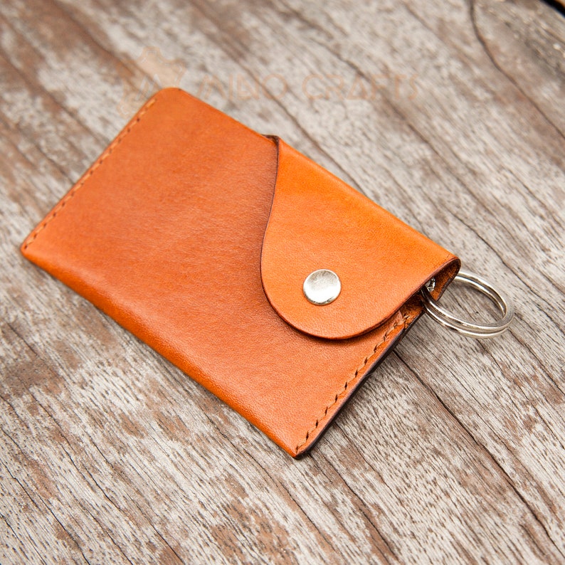 Keychain Wallet Keychain Card Holder Handmade Slim Wallet Etsy