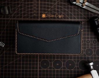 Black Leather Phone Holster for Phone 17 16 15 Handmade Belt Loop Case Custom Fit Full Grain Leather Pouch for All Phone Models – Minocrafts