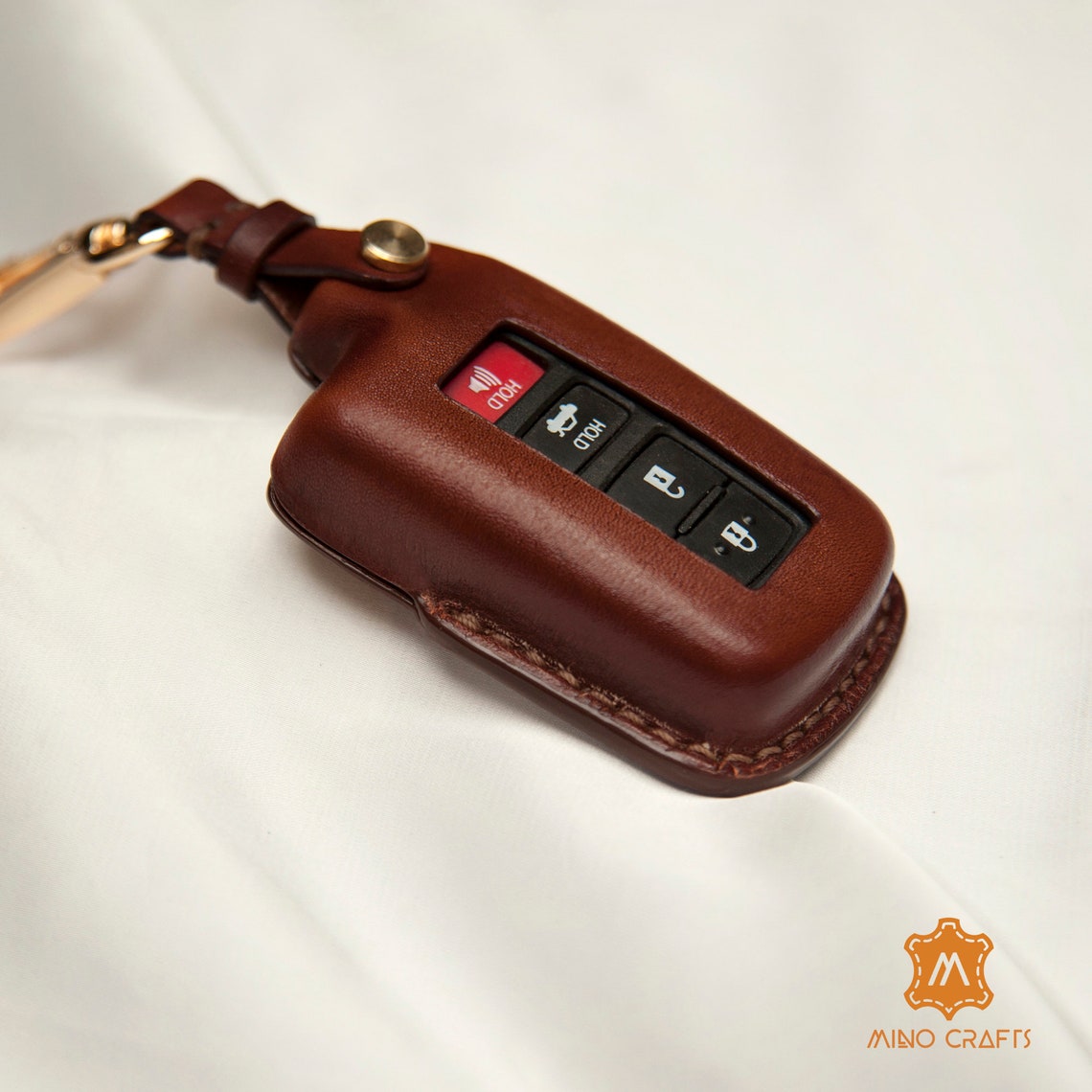 Toyota Camry Key Fob Case Dark Brown Leather Key Fob Cover Etsy
