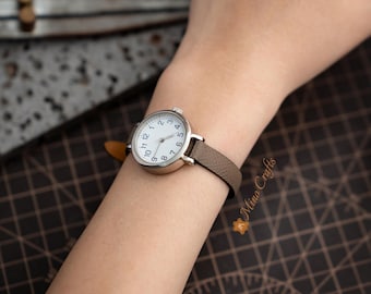 Small Watch Strap 8mm 10mm 12mm 14mm, Tiny Leather Watch Band, Handmade Genuine Leather Strap, Brown Ladies Watch Band – Minocrafts