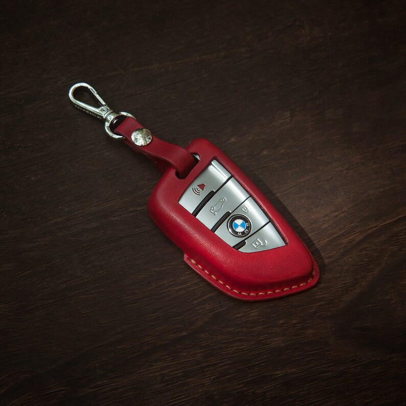 BMW Key Fob Case Handmade Red Leather Car Key Cover Leather | Etsy