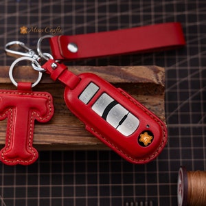 Leather Key Fob Cover For Mz3 Mz6 MX-5 Cx-3 Cx-5 Cx-7 Cx-9 Scion IA