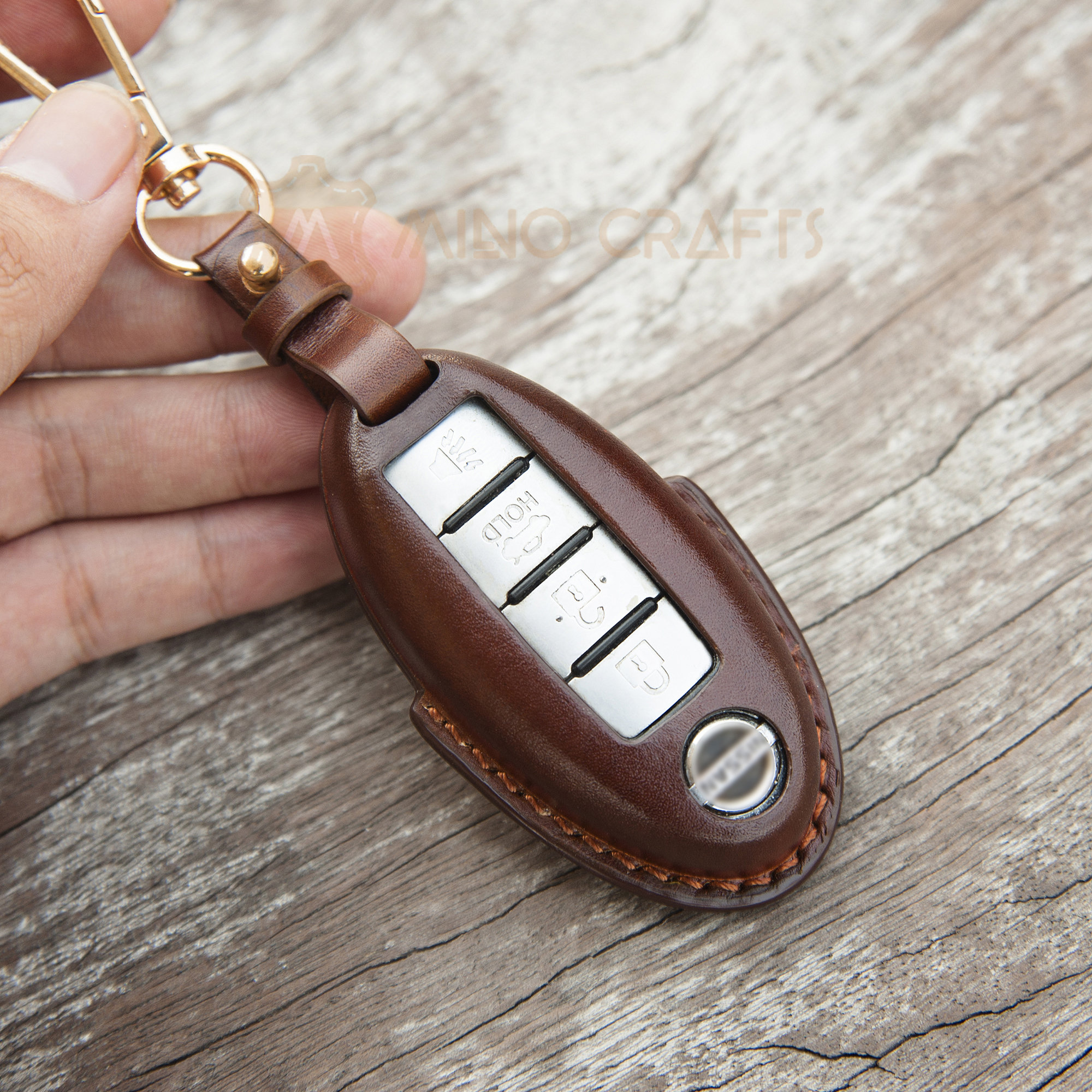Keychain Custom Made Infiniti Leather Key Case for Key Fob Remote Control