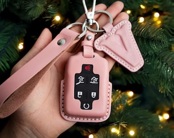 Leather Key Fob Cover For Yukon Sierra Canyon Tahoe Suburban Silverado Colorado Christmas Gift Xmas Gift