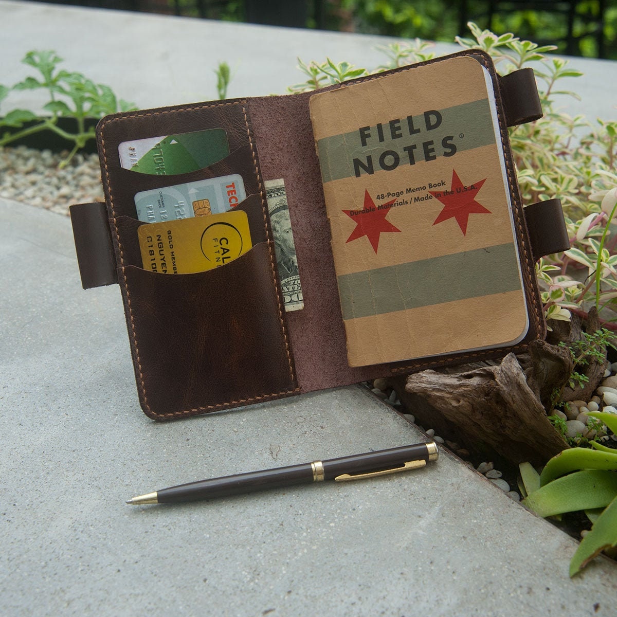 Field Notes Cover With Card Holder Field Notes Holder Field Etsy