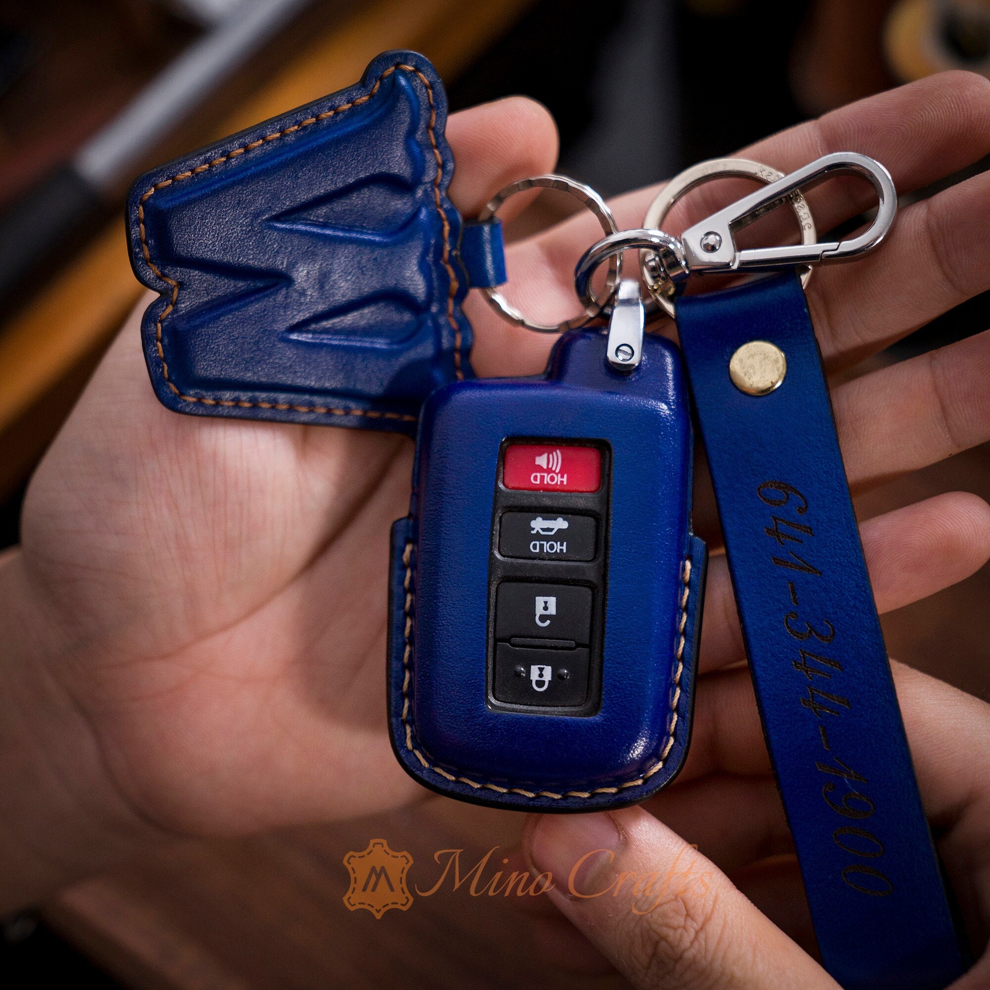 1pc Rhinestone Decor Car Key Case Compatible With Toyota, Key Fob Cover