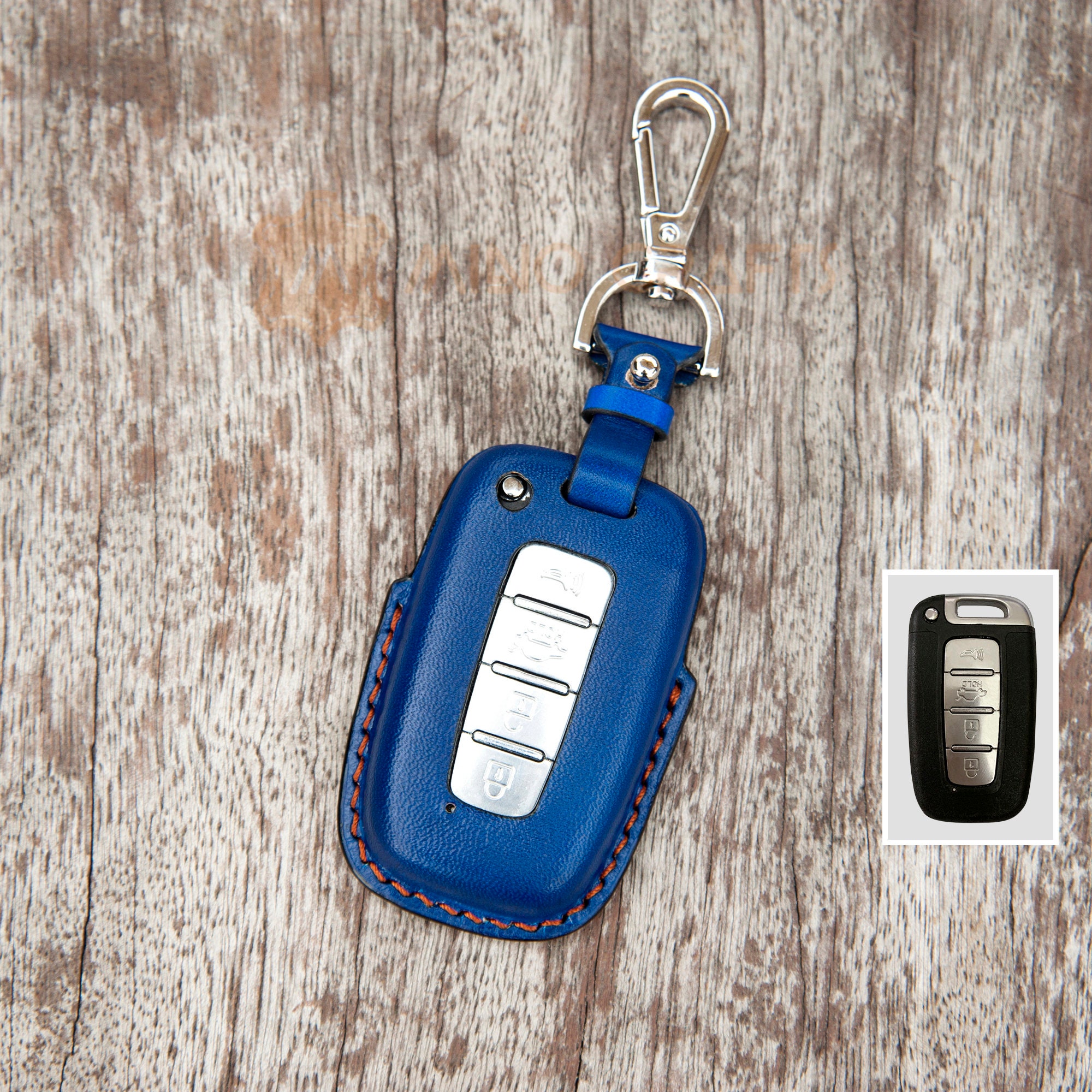 Key Cover for Kia Forte Blue Leather Key Fob Cover Car Key Etsy