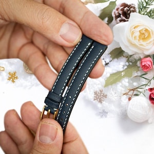 Navy Leather Watch Band Leather Watch Strap 8mm 10mm 12mm 14mm watch strap Womens Watch Band