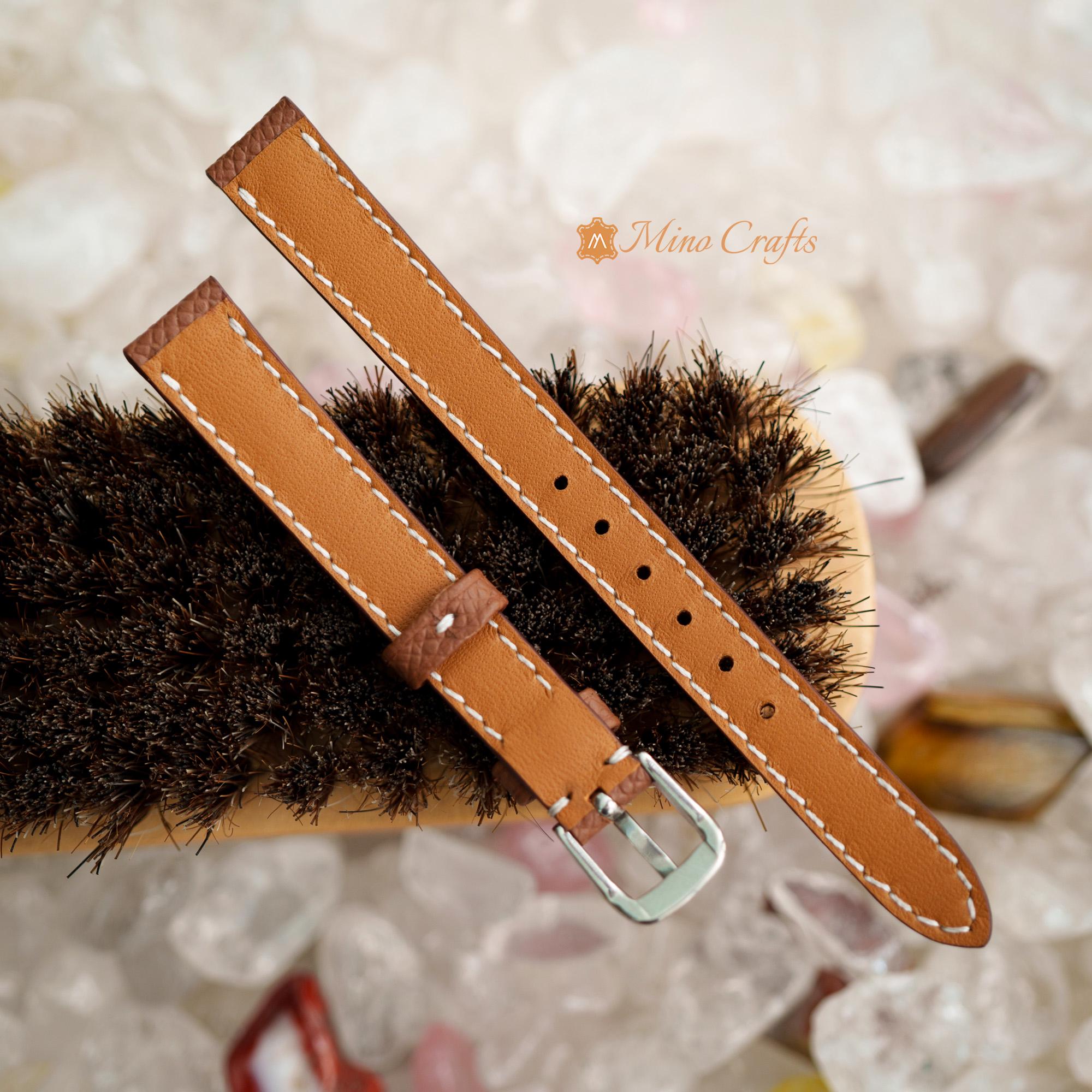 DKWOIS Elegante Cinturino For Orologio In Vera Pelle 8mm 10mm 12mm 14mm 16mm 18mm 20mm 22mm Cinturini Di Ricambio For Braccialetto Da Donna(Black-Gold,8mm - Foto 8