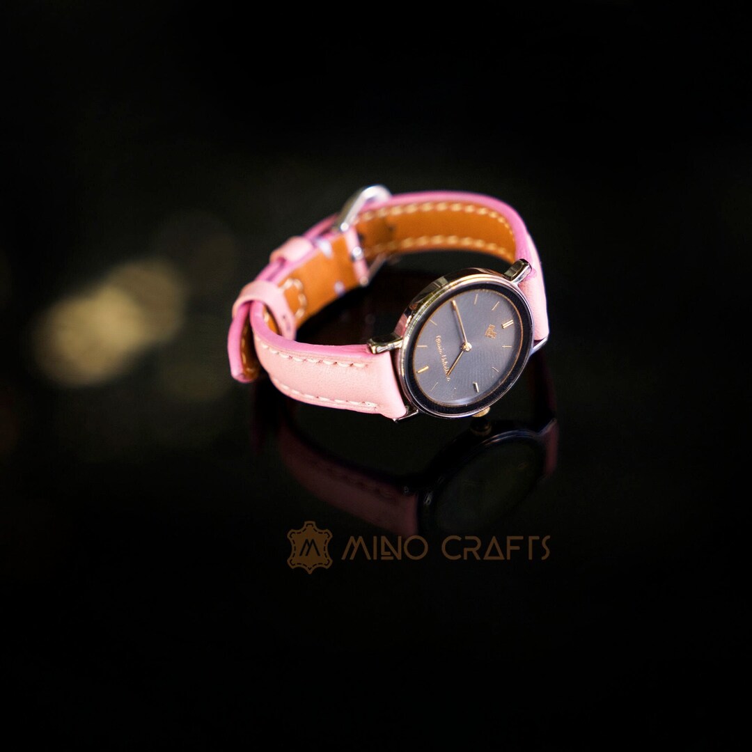 Pink Watch Band Leather Watch Strap 8mm 10mm 12mm 14mm Watch Etsy