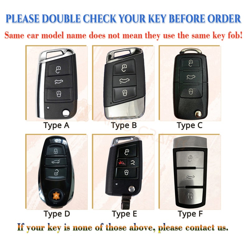 Key Fob Cover Leather Key Case Key Protector for VW Atlas Jetta Golf ...