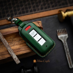 Leather Key Fob Cover For ASX Eclipse Cross, Fortis, Lancer EX, Outlander Sport RVR