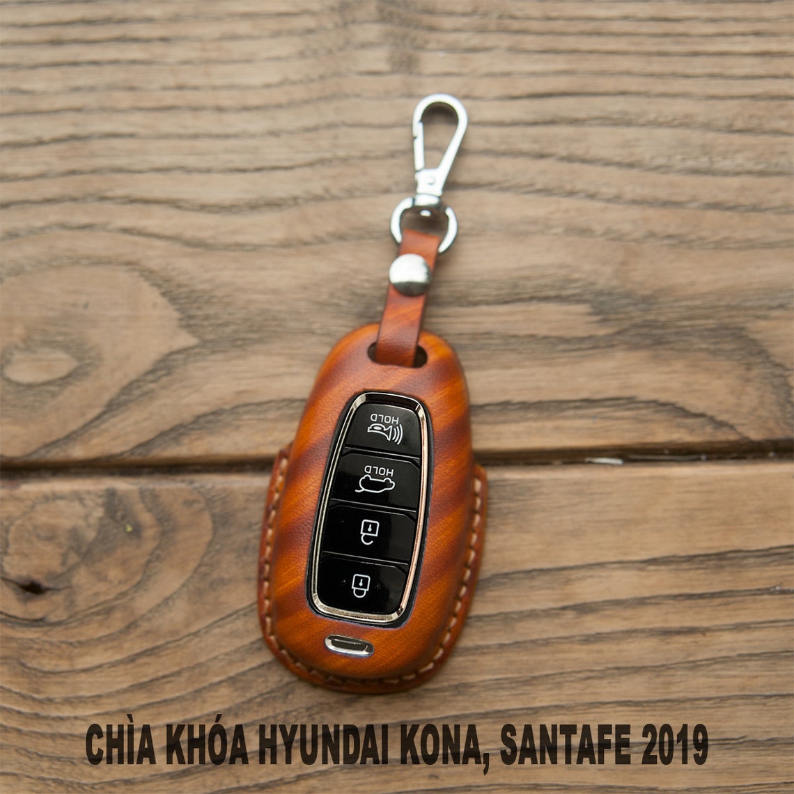 Hyundai KONA Key Fob Case Light Brown Leather Key Fob Cover Etsy
