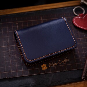 Business Card Holder Business Card Case Leather Business Card Case Gifts For Her Personalized Card Case Navy Blue