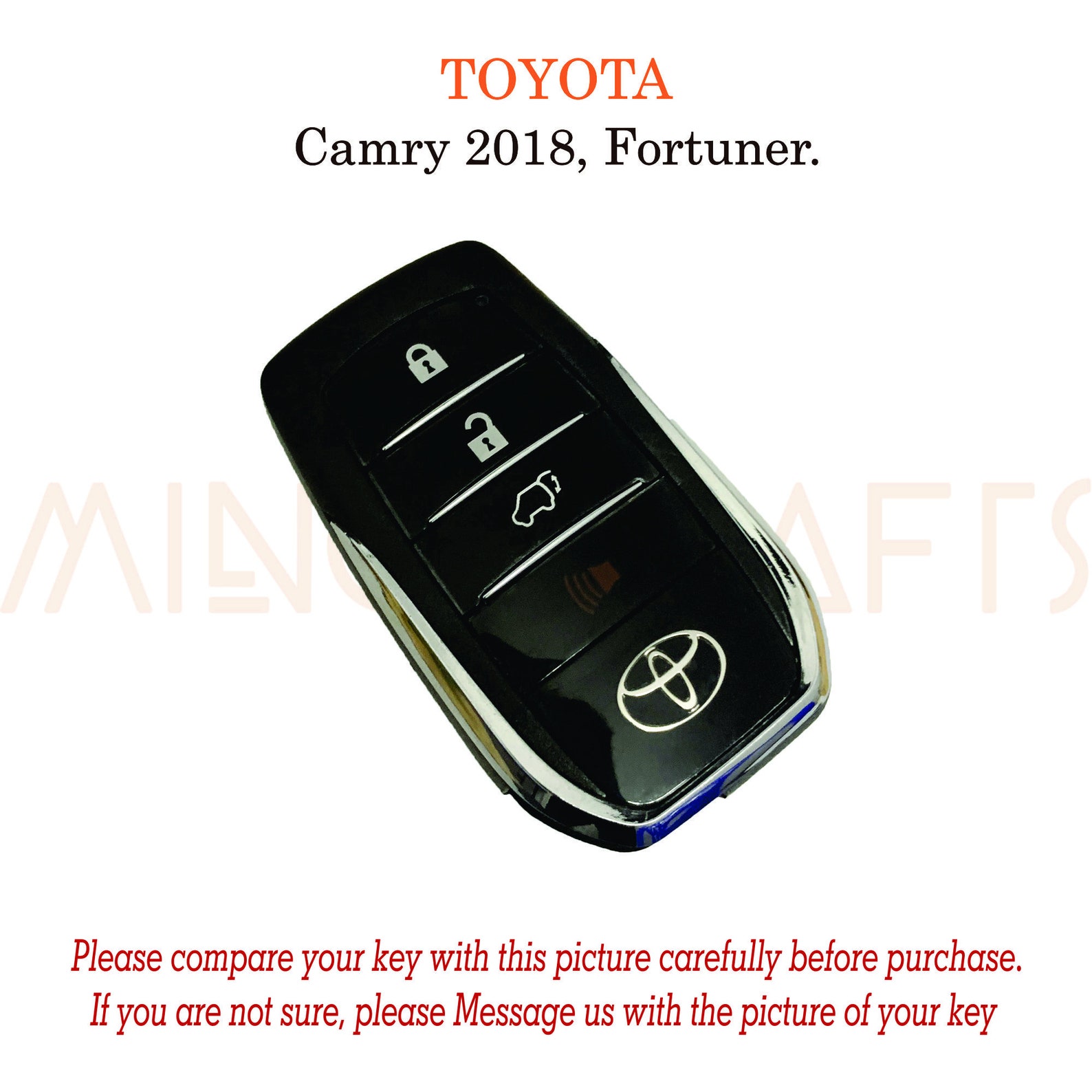 Brown Leather Key Cover Toyota Key Fob Handmade Car Key Etsy