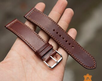 18mm 19mm 20mm 21mm 22mm 24mm Men&#39;s Leather Watch Strap,  Brown Leather Watch Band, Handmade Watch Strap, Gift for Him, Mino Watch Strap