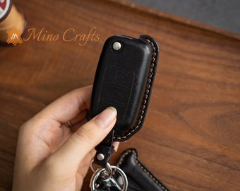 Leather Key Fob Cover Fits For Old VW Jetta Golf Polo MK7 Passat Tiguan  Beetle