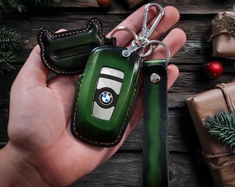 Leather Key Fob Cover Fits For BIMMER 1 2 3 5 6 7 Series X3 X4 M2 M3 M4 M5 M6 Christmas Gift for Him Xmas Gift For Her