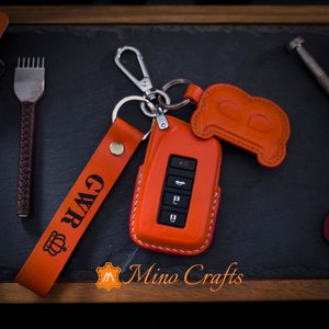 Handcrafted Leather Car Accessories Leather Key Fob Cover For NX200, NX200t, NX300, NX300h, LX570