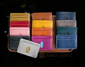Handcrafted Pocket Wallet Card Holder Slim Wallet Simple Leather Wallet Minimal Wallet Gifts for women Personalized Wallet