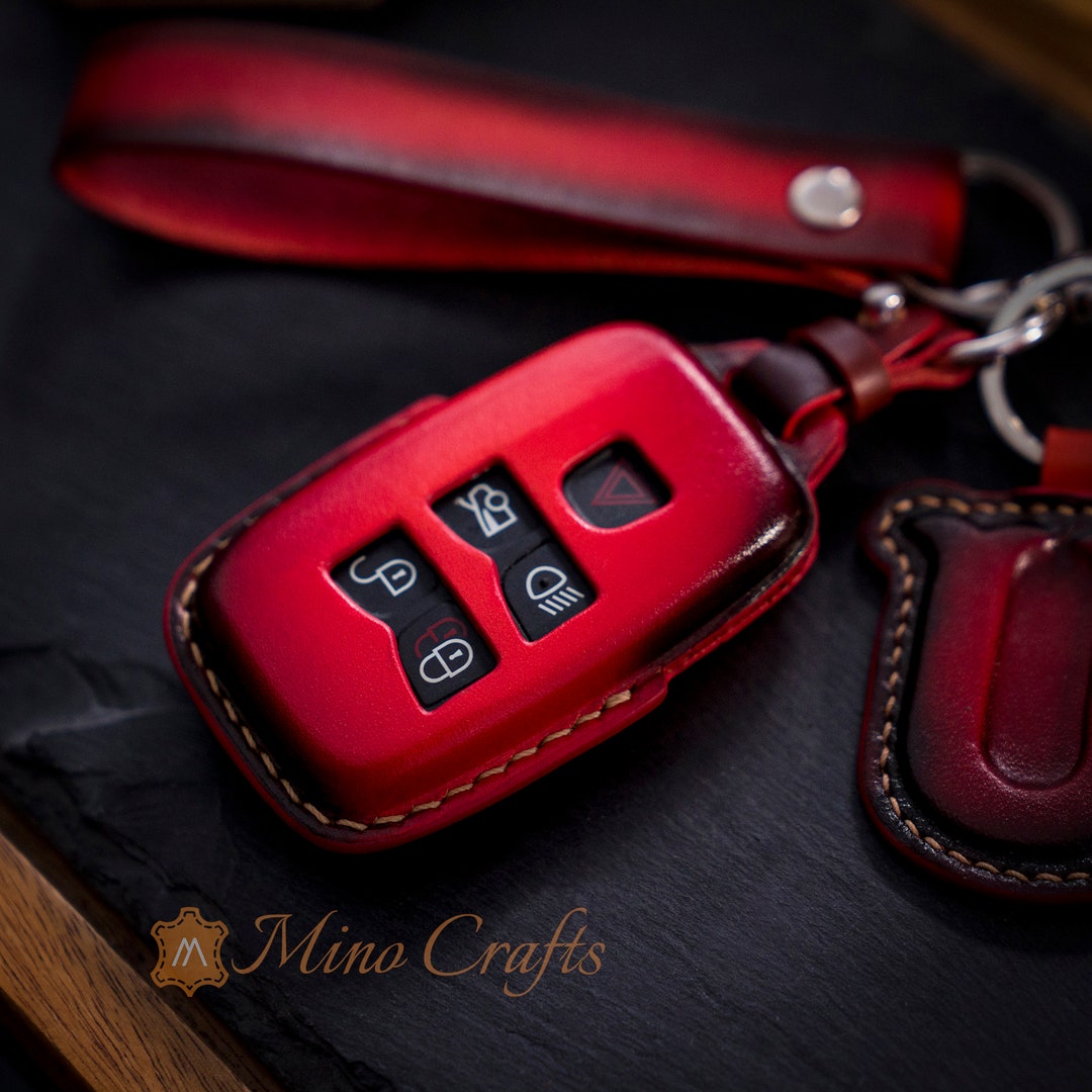 Handcrafted Leather Car Accessories Leather Key Fob Cover Fits for Rover Defender Discovery