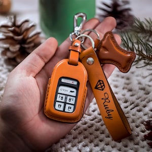 Leather Key Fob Cover For Accord Civic CRV Pilot Insight Ridgeline Crosstour Christmas Gift New Year Gift