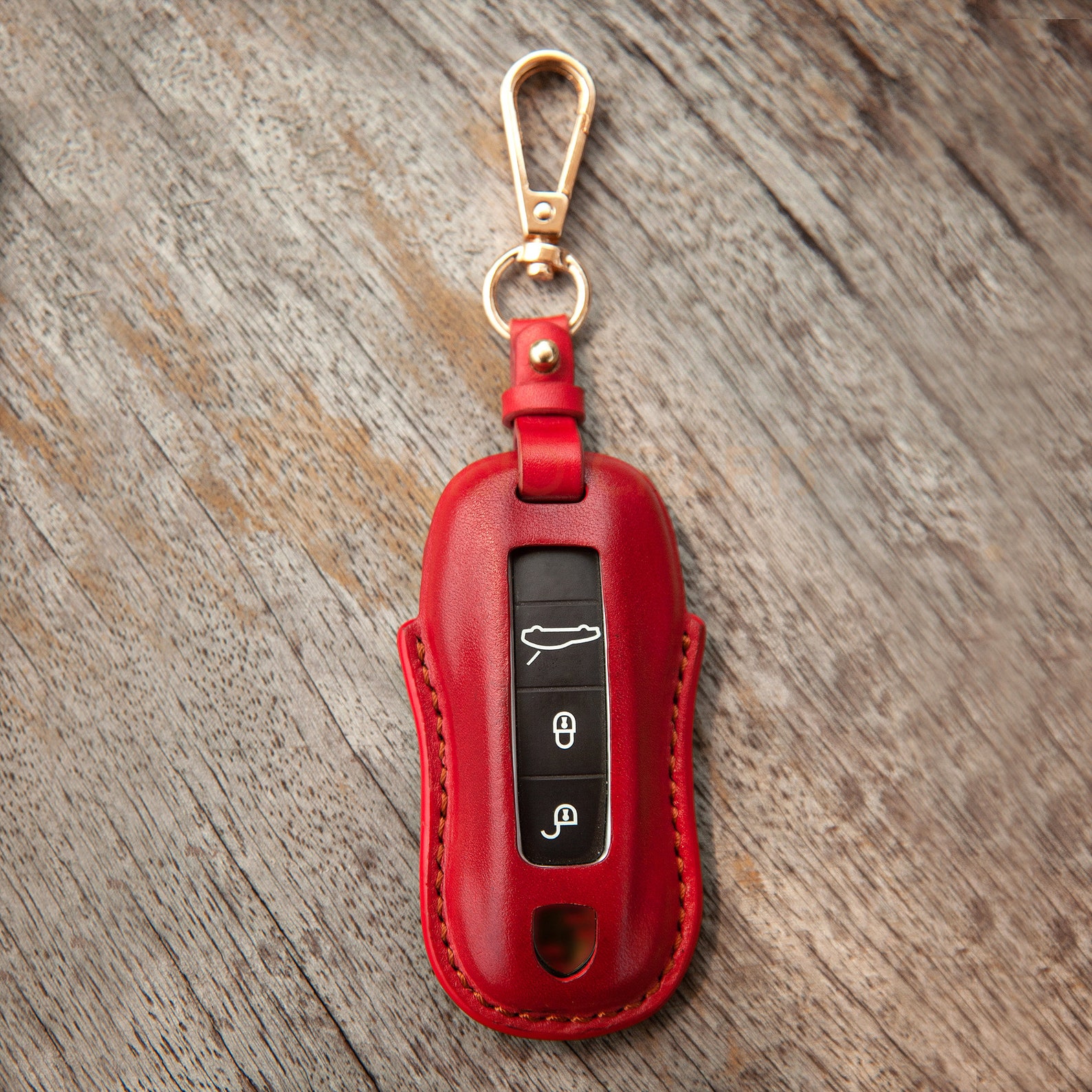Porsche Key Fob Cover Red Leather Key Case Handmade Key Fob | Etsy