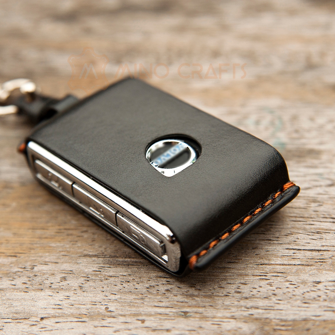 VOLVO KEY CASE Black Leather Key Fob Handmade Key Case Volvo Etsy
