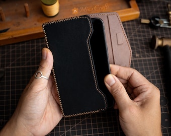 Leather Phone Holster for SS Galaxy S25 S24 S23 Fold Handmade Belt Loop Case Custom Fit Full Grain Leather Pouch for All SS Models