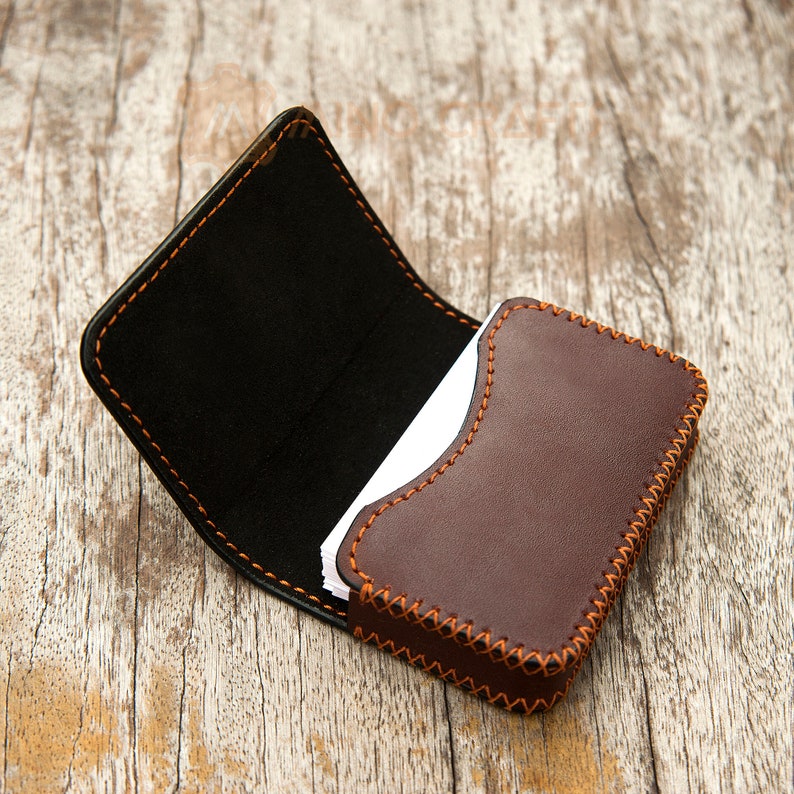 Business Card Holder Business Card Case Leather Business Card Case Gifts For Her Personalized Card Case Brown