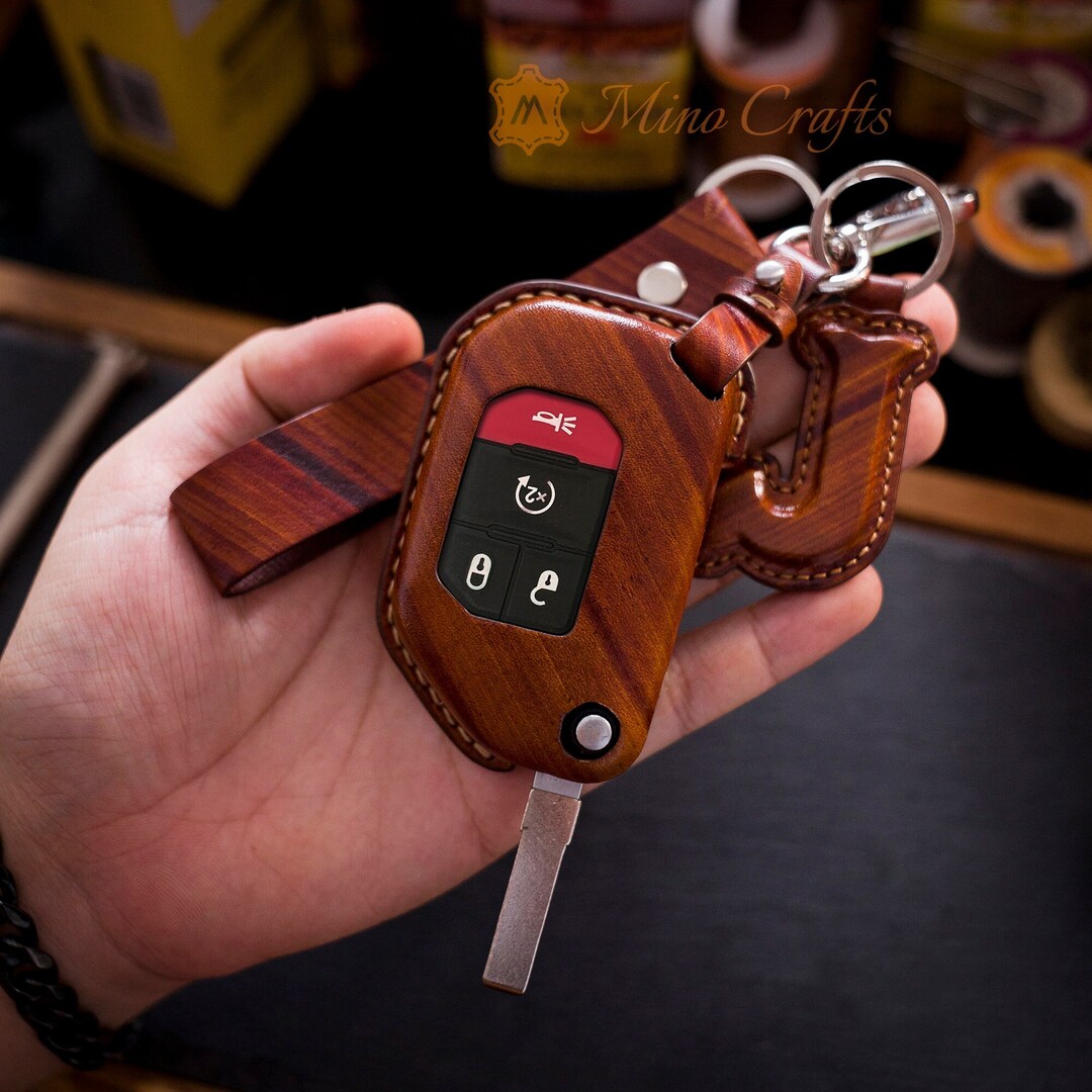 Leather Key Fob Cover for Wrangler Jl Jlu Rubicon Gladiator Jt Sahara Etsy