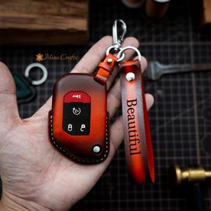 Leather Key Fob Cover Fits For 2018 2024 Wrangler Jl Jlu Rubicon 2020 2024 Gladiator Jt Sahara Jlu Christmas Gift New Year Gift