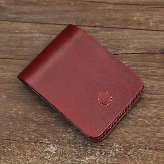 Front Pocket Wallet Red Leather Wallet for Men Handmade -  UK
