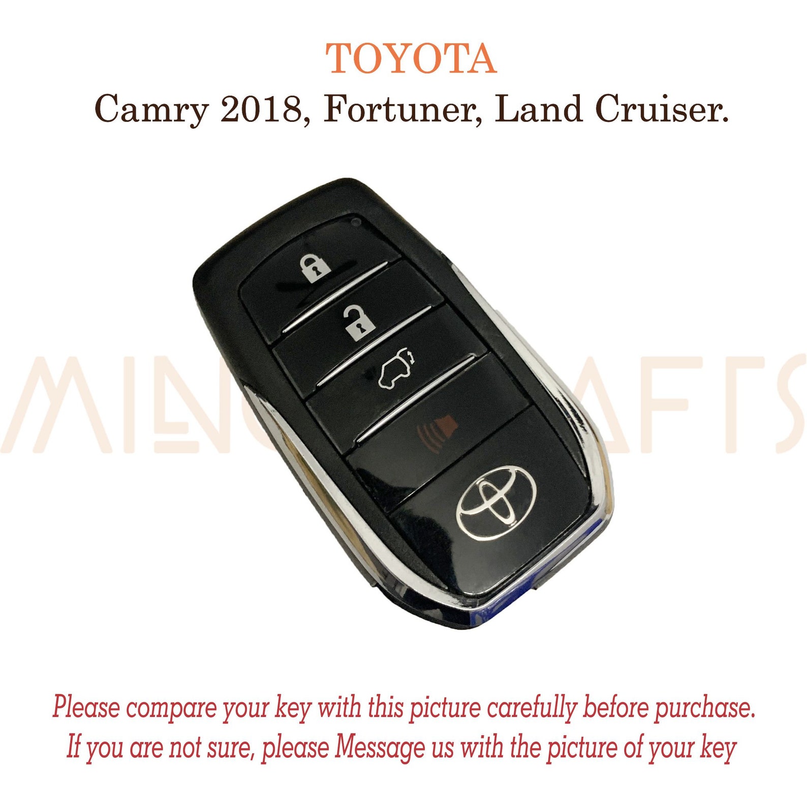 Toyota Camry Key Fob Cover Boîtier clé en cuir pour Toyota Etsy