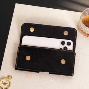 Leather Phone Pouch for Phone 15 pro max 14 13 12 with Belt Loop Holder Leather Phone Sleeve Cell Phone Pouch Phone Belt Pouch Phone Holster
