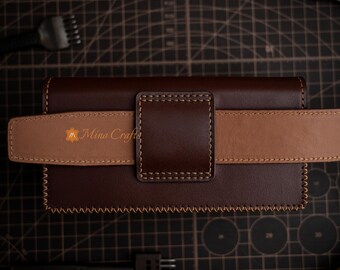 EDC Brown Leather Phone Holster for SS Galaxy S25 S24 Fold Handmade Belt Loop Case Rugged Full Grain Leather Custom Fit Holster for Men