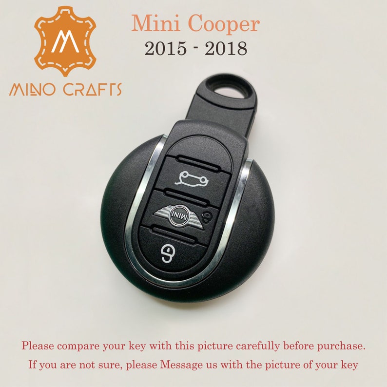 Mini Cooper Car Key Fob Cover Handmade Blue Leather Car Key Etsy