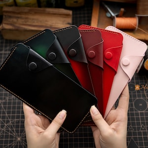 A7 Cash Envelopes Wallet Long Minimalist Cash Wallet Women Leather Wallet Slim Wallet Simple Wallet Leather money holder Christmas Gift