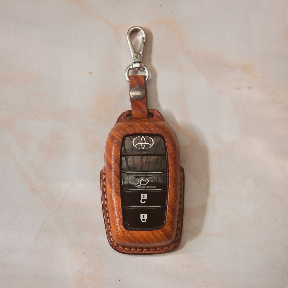 Brown Leather Key Cover Toyota Key Fob Handmade Car Key Etsy