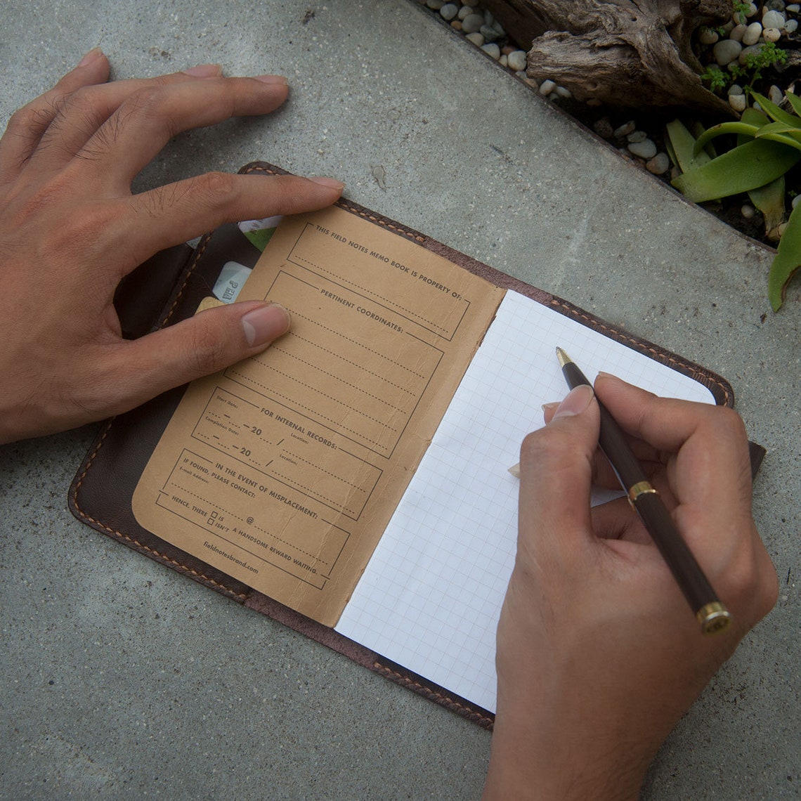 Field Notes Cover With Card Holder Field Notes Holder Field Etsy