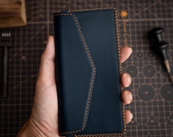 Handmade Leather Phone Holster for Samsung Galaxy S25 S24 Fold Belt Loop Case Custom Fit Personalized Leather Gift for Husband Dad Boyfriend