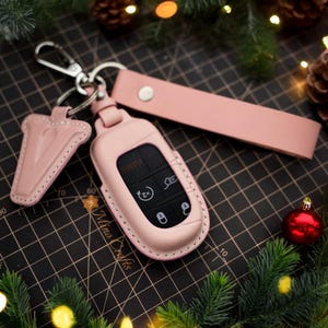 Key Fob Cover For Dodge Key Leather Key Fob Cover Compatible With Dodge Challenger Charger SRT Dart Durango SRT Journey Viper Christmas Gift