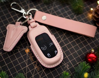 Key Fob Cover For Dodge Key Leather Key Fob Cover Compatible With Dodge Challenger Charger SRT Dart Durango SRT Journey Viper Christmas Gift