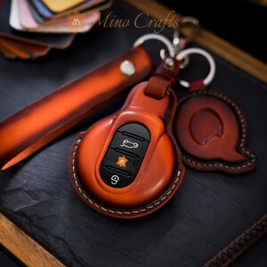 Cas De Couverture De Clé De Voiture En Cuir Porte-Clés Pour Bmw 2015 2016 2017 218I 220I X1 F48